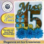 Deco 15 años Dorado con Azul Azul #DECO15-007
