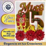 Deco 15 años Dorado con Rojo #DECO15-010