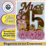 Deco 15 años Dorado con Rosa Claro #DECO15-003