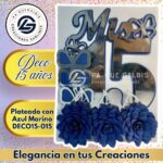 Deco 15 Años Plateado con Azúl Marino #DECO15-024