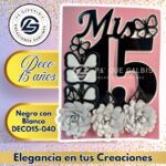 Deco 15 Años Negro con Blanco #DECO15-040