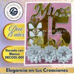 Deco 15 Años Dorado con Blanco #DECO15-001