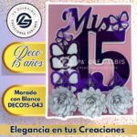 Deco 15 Años Morado con Blanco #DECO15-043