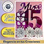 Deco 15 Años Fucsia con Blanco #DECO15-038