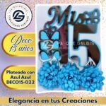 Deco 15 años Plateado con Azul Azul #DECO15-023