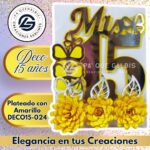 Deco 15 años Plateado con Amarillo #DECO15-024