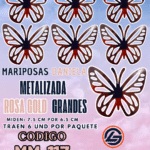 Mariposas Grandes Daniela Rosa Gold metalizadas 1 paquete contiene 6 und. código MM-113