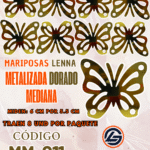 Mariposas Medianas Lenna Doradas metalizadas 1 paquete contiene 8 und. código MM-011