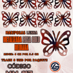 Mariposas Medianas Lenna RosaGold metalizadas 1 paquete contiene 8 und. código MM-113