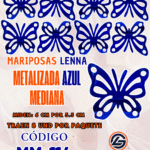 Mariposas Medianas Lenna Azul metalizadas 1 paquete contiene 8 und. código MM-114