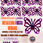 Mariposas Medianas Lenna Fuscia metalizadas 1 paquete contiene 8 und. código MM-115