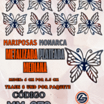 Mariposas Medianas Monarca Plateada metalizadas 1 paquete contiene 8 und. código MM-072