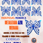 Mariposas Medianas Monarca Azul metalizadas 1 paquete contiene 8 und. código MM-074