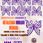 Mariposas Medianas Monarca Morado metalizadas 1 paquete contiene 8 und. código MM-077
