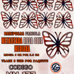 Mariposas Medianas Fabiola Rosa Gold metalizadas 1 paquete contiene 8 und. código MM-133