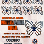 Mariposas Medianas Maria Plateada metalizadas 1 paquete contiene 8 und. código MM-162