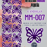 Mariposas pequeñas Lenna  Morado metalizadas 1 paquete contiene 12 und. código MM-007
