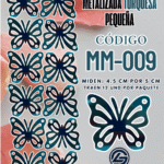Mariposas pequeñas Lenna Turquesa metalizadas 1 paquete contiene 12 und. código MM-009