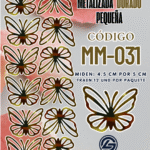 Mariposas pequeñas Keiry Dorada metalizadas 1 paquete contiene 12 und. código MM-031