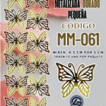Mariposas pequeñas Monarca Dorada metalizadas 1 paquete contiene 12 und. código MM-061