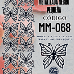 Mariposas pequeñas Monarca  Negro metalizadas 1 paquete contiene 12 und. código MM-068