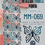 Mariposas pequeñas Monarca  Turquesa metalizadas 1 paquete contiene 12 und. código MM-069