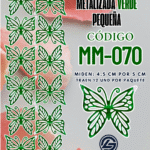 Mariposas pequeñas Monarca  Verde metalizadas 1 paquete contiene 12 und. código MM-070