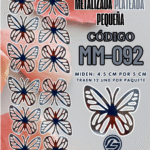 Mariposas pequeñas Daniela Plateada metalizadas 1 paquete contiene 12 und. código MM-092