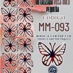 Mariposas pequeñas Daniela Rosa Gold  metalizadas 1 paquete contiene 12 und. código MM-093