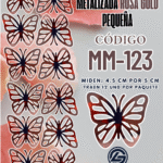 Mariposas pequeñas Fabiola Rosa Gold metalizadas 1 paquete contiene 12 und. código MM-123