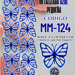 Mariposas pequeñas Fabiola Azul metalizadas 1 paquete contiene 12 und. código MM-124