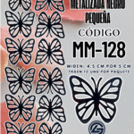 Mariposas pequeñas Fabiola Negro metalizadas 1 paquete contiene 12 und. código MM-128