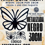 Mariposas  30 Cm Keiry Negro metalizadas 1 paquete contiene 2 und. código MM30CM-018