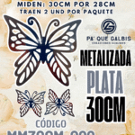 Mariposas  30 Cm Monarca Plateado metalizadas 1 paquete contiene 2 und. código MM30CM-022