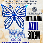 Mariposas  30 Cm Monarca Azul metalizadas 1 paquete contiene 2 und. código MM30CM-024