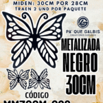 Mariposas  30 Cm Monarca Negro metalizadas 1 paquete contiene 2 und. código MM30CM-028