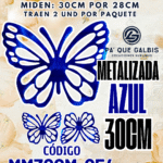 Mariposas  30 Cm Maria Azul metalizadas 1 paquete contiene 2 und. código MM30CM-054