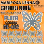 Mariposas Pequeñas Lenna Plateado  Escarchada 1 paquete contiene 12 und. código ME-002