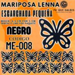 Mariposas Pequeñas Lenna Negro Escarchada 1 paquete contiene 12 und. código ME-008