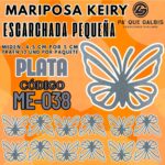Mariposas Pequeñas Keiry Plateado Escarchada 1 paquete contiene 12 und. código ME-038