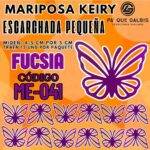 Mariposas Pequeñas Keiry Fuscia Escarchada 1 paquete contiene 12 und. código ME-041