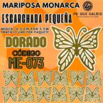 Mariposas Pequeñas Monarca Dorado Escarchada 1 paquete contiene 12 und. código ME-073
