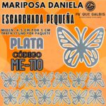 Mariposas Pequeñas Daniela plateada  Escarchada 1 paquete contiene 12 und. código ME-110