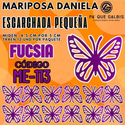 Mariposas Pequeñas Daniela Fuscia  Escarchada 1 paquete contiene 12 und. código ME-113