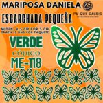 Mariposas Pequeñas Daniela Verde   Escarchada 1 paquete contiene 12 und. código ME-118