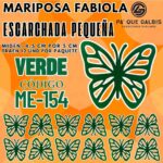 Mariposas Pequeñas Fabiola Verde Escarchada 1 paquete contiene 12 und. código ME-154