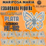 Mariposas Pequeñas Maria Plateada Escarchada 1 paquete contiene 12 und. código ME-182
