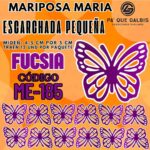 Mariposas Pequeñas Maria Fucsia Escarchada 1 paquete contiene 12 und. código ME-185