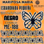 Mariposas Pequeñas Maria Negro Escarchada 1 paquete contiene 12 und. código ME-188