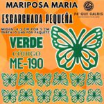 Mariposas Pequeñas Maria Verde Escarchada 1 paquete contiene 12 und. código ME-190